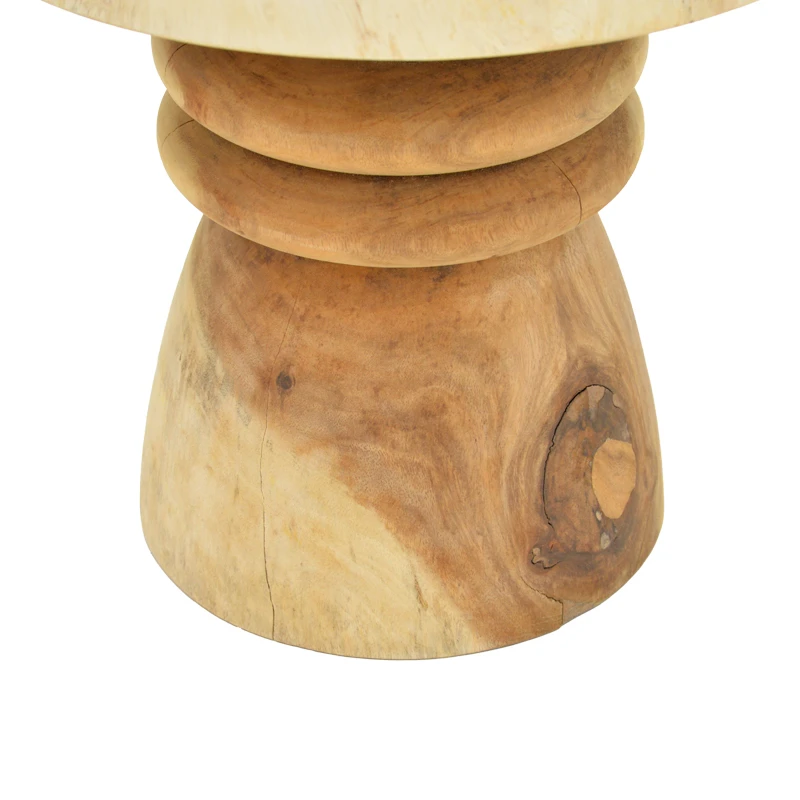 Side table Bolemo pakoworld suar walnut wood D50x45cm