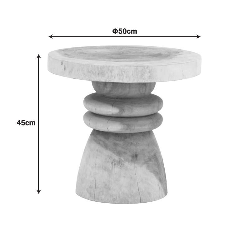 Side table Bolemo pakoworld suar walnut wood D50x45cm