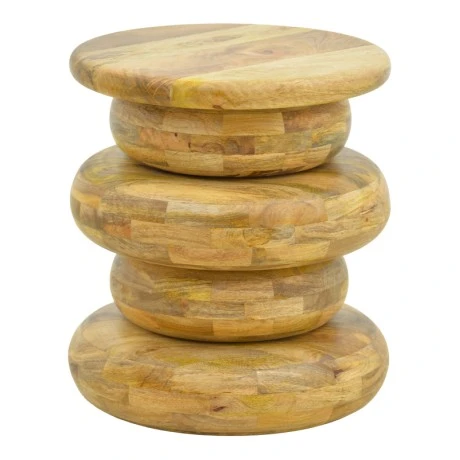 Side table Circena pakoworld solid mango wood in natural color D40x45cm