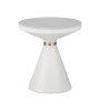 Side table Coozlin Inart white marble sintered stone and white-gold metal D50x50cm