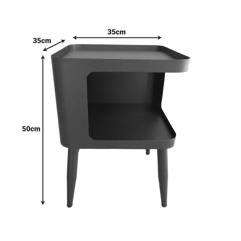 Cubino pakoworld metal side table in cream shade 35x35x50cm