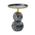 Side table Dearest Inart marble black-gold metal D41x57cm