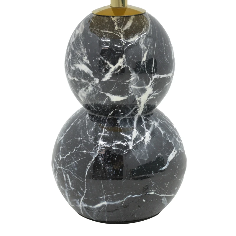 Side table Dearest Inart marble black-gold metal D41x57cm