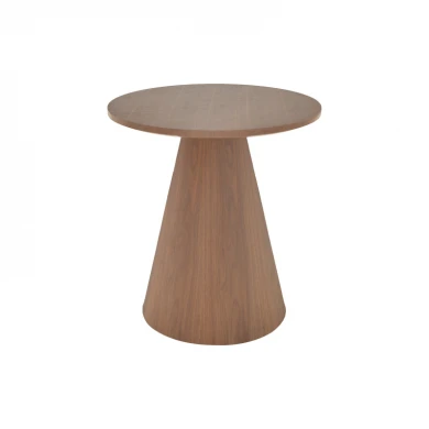 Βοηθητικό τραπέζι Donda pakoworld mdf-μέταλλο καρυδί Φ45x46εκ