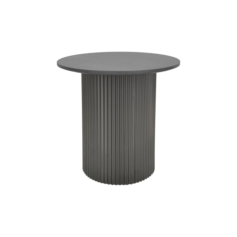 Βοηθητικό τραπέζι Dovel pakoworld mdf-μέταλλο σε μαύρη απόχρωση Φ50x50εκ