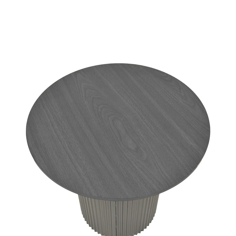 Βοηθητικό τραπέζι Dovel pakoworld mdf-μέταλλο σε μαύρη απόχρωση Φ50x50εκ