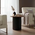 Βοηθητικό τραπέζι Dovel pakoworld mdf σε καρυδί-μαύρο μέταλλο Φ50x50εκ