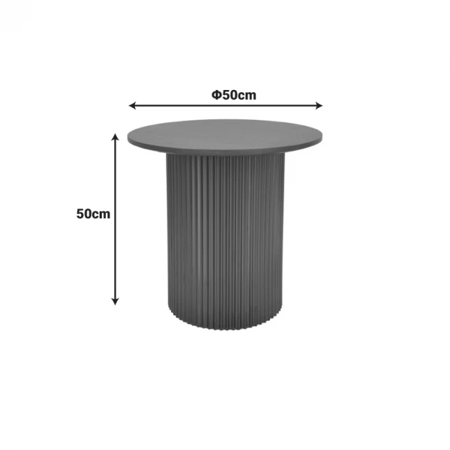 Βοηθητικό τραπέζι Dovel pakoworld mdf σε sonoma -μαύρο μέταλλο Φ50x50εκ