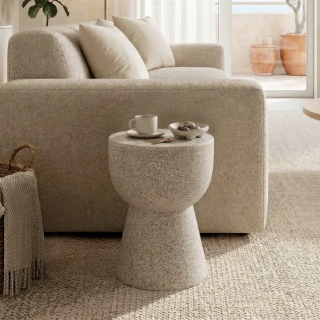 Side table Efria pakoworld ecru MGO D33x46cm