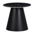 Fabrin Inart side table black marble sintered stone-black metal D50x46cm