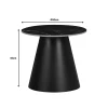 Fabrin Inart side table black marble sintered stone-black metal D50x46cm