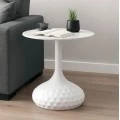 Coffee table Fabron Inart white sintered stone D50x52cm