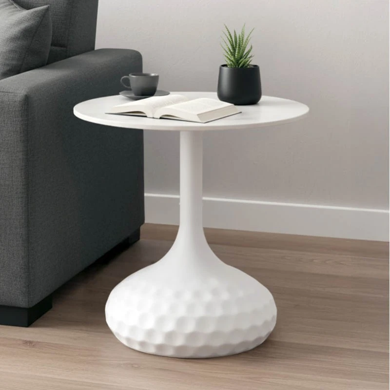 Coffee table Fabron Inart white sintered stone D50x52cm