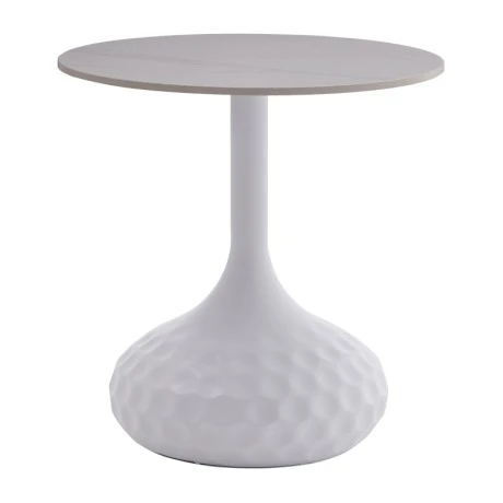 Coffee table Fabron Inart white sintered stone D50x52cm