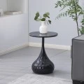 Gala pakoworld side table black metal - black marble D40x60cm