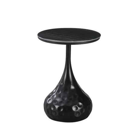 Gala pakoworld side table black metal - black marble D40x60cm