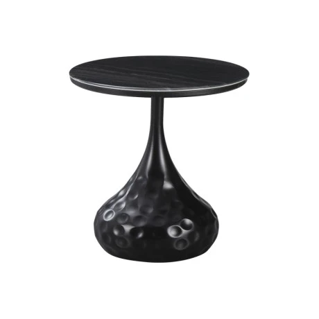 Gala pakoworld side table black metal - black marble D50x47cm