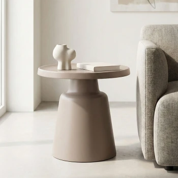 Side table Ginoze Inart cappuccino metal D50x50cm