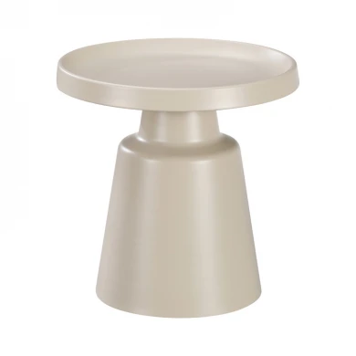 Βοηθητικό τραπέζι Ginoze pakoworld μέταλλο σε cappuccino απόχρωση Φ50x50.5εκ