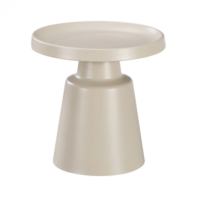 Βοηθητικό τραπέζι Ginoze pakoworld μέταλλο σε cappuccino απόχρωση Φ50x48.5εκ