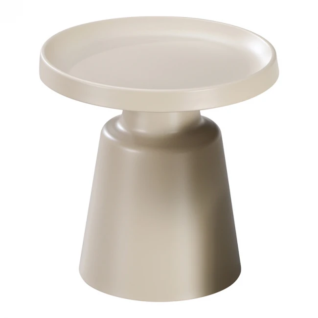 Βοηθητικό τραπέζι Ginoze pakoworld μέταλλο σε cappuccino απόχρωση Φ50x48.5εκ