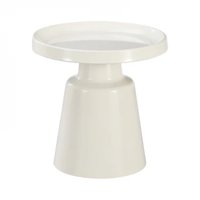 Βοηθητικό τραπέζι Ginoze pakoworld μέταλλο σε λευκή απόχρωση Φ50x50.5εκ