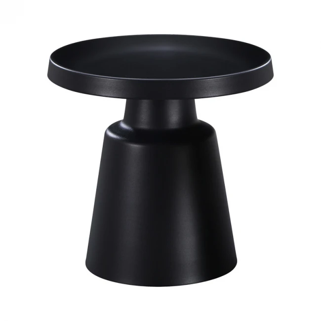 Βοηθητικό τραπέζι Ginoze pakoworld μέταλλο σε μαύρη απόχρωση Φ50x48.5εκ