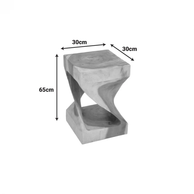 Βοηθητικό τραπέζι Hourian pakoworld suar ξύλο σε φυσική απόχρωση 30x30x65εκ