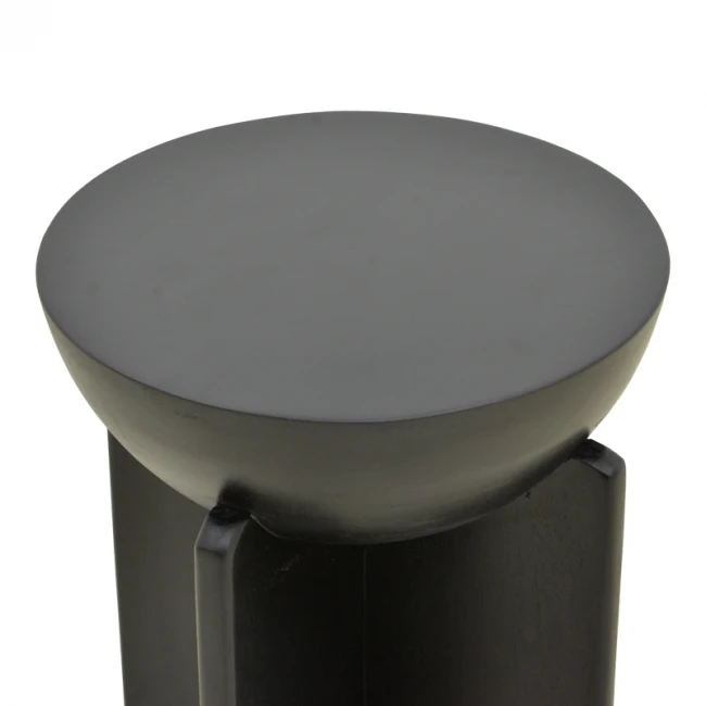 Βοηθητικό τραπέζι Jenby pakoworld μασίφ μάνγκο ξύλο μαύρο Φ40x50εκ