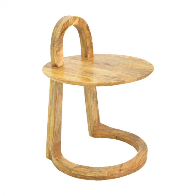 Βοηθητικό τραπέζι Kallos pakoworld μασίφ ξύλο μάνγκο σε φυσική απόχρωση 45x45x60εκ