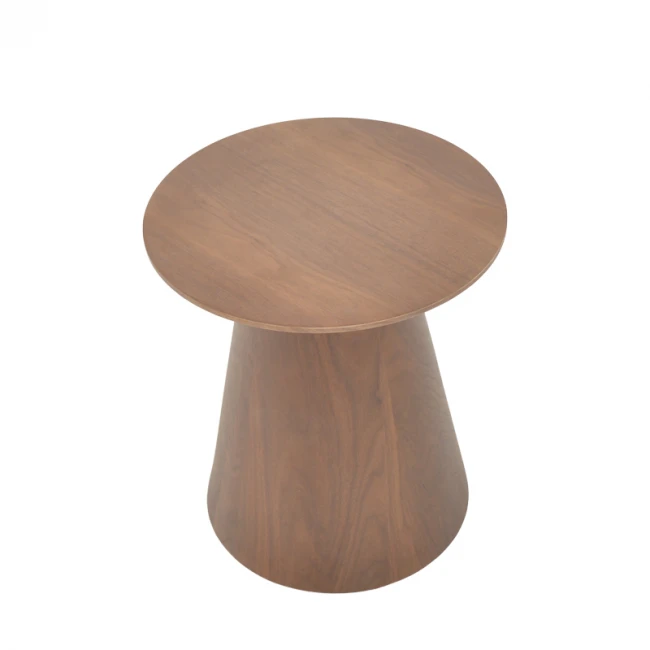Βοηθητικό τραπέζι Kayano pakoworld καρυδί mdf Φ45x50εκ