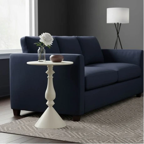 Lalou pakoworld metal side table in cream shade D40x55cm