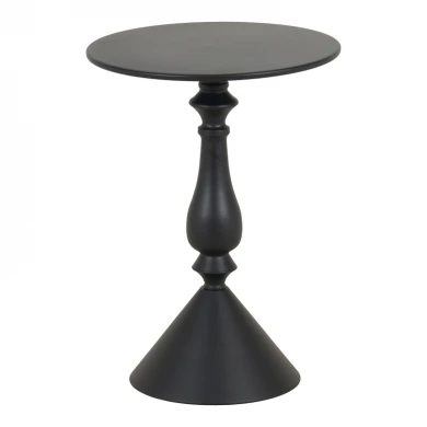 Βοηθητικό τραπέζι Lalou pakoworld μέταλλο σε μαύρη απόχρωση Φ40x55εκ