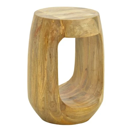 Side table Lenora pakoworld solid mango wood in natural color D33x45cm