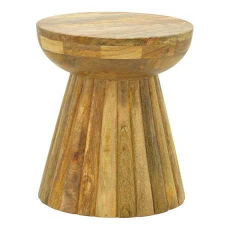 Side table Nemira pakoworld solid mango wood in natural color D30x35cm