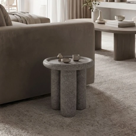 Side table Nenia pakoworld grey MGO D40x45cm