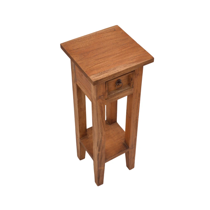 Side table Orkney pakoworld mindi wood in natural color 25x25x67cm