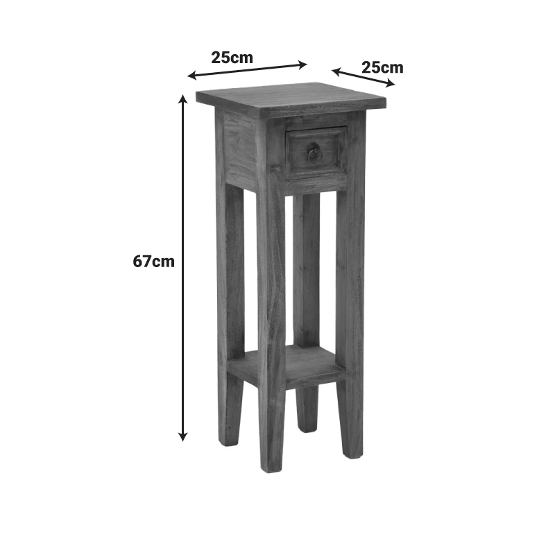 Side table Orkney pakoworld mindi wood in natural color 25x25x67cm