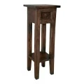 Side table Orkney pakoworld mindi wood in walnut color 25x25x67cm
