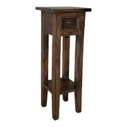 Side table Orkney pakoworld mindi wood in walnut color 25x25x67cm
