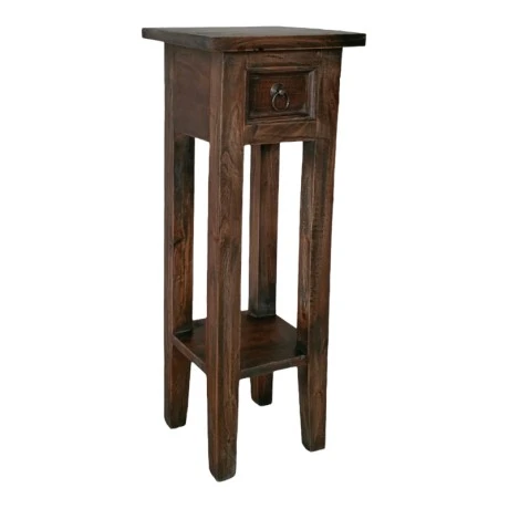 Side table Orkney pakoworld mindi wood in walnut color 25x25x67cm