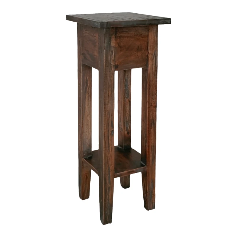 Side table Orkney pakoworld mindi wood in walnut color 25x25x67cm