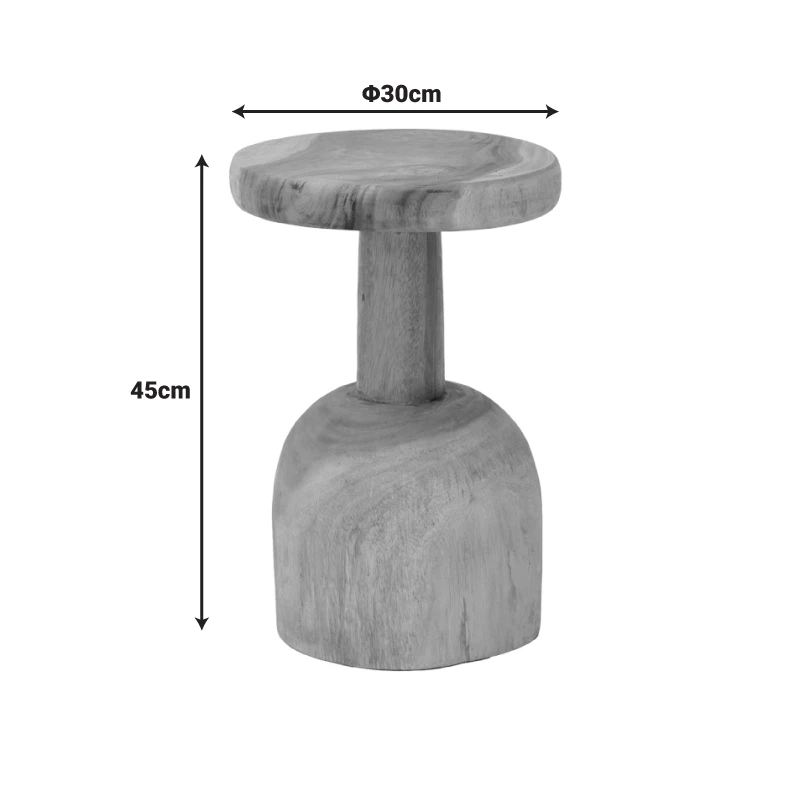 Side table Queno pakoworld suar wood in natural color D30x45cm