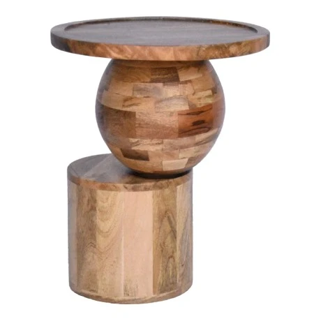 Side table Senby pakoworld walnut color mango wood Φ40x50cm