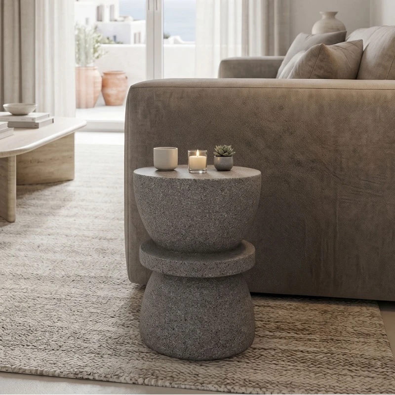Side table Sezano pakoworld grey MGO D34x45cm