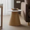 Side table Soleire Inart white marble sintered stone D50x46cm