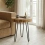 Tripp I side table pakoworld solid acacia wood in natural shade-black metal legs D41χ45cm