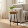 Tripp pakoworld side table, solid acacia wood in a natural shade with black metal legs 32x30x47cm