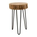 Tripp pakoworld side table, solid acacia wood in a natural shade with black metal legs 32x30x47cm