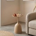 Side table Waini pakoworld metal in cappuccino shade D39x60cm